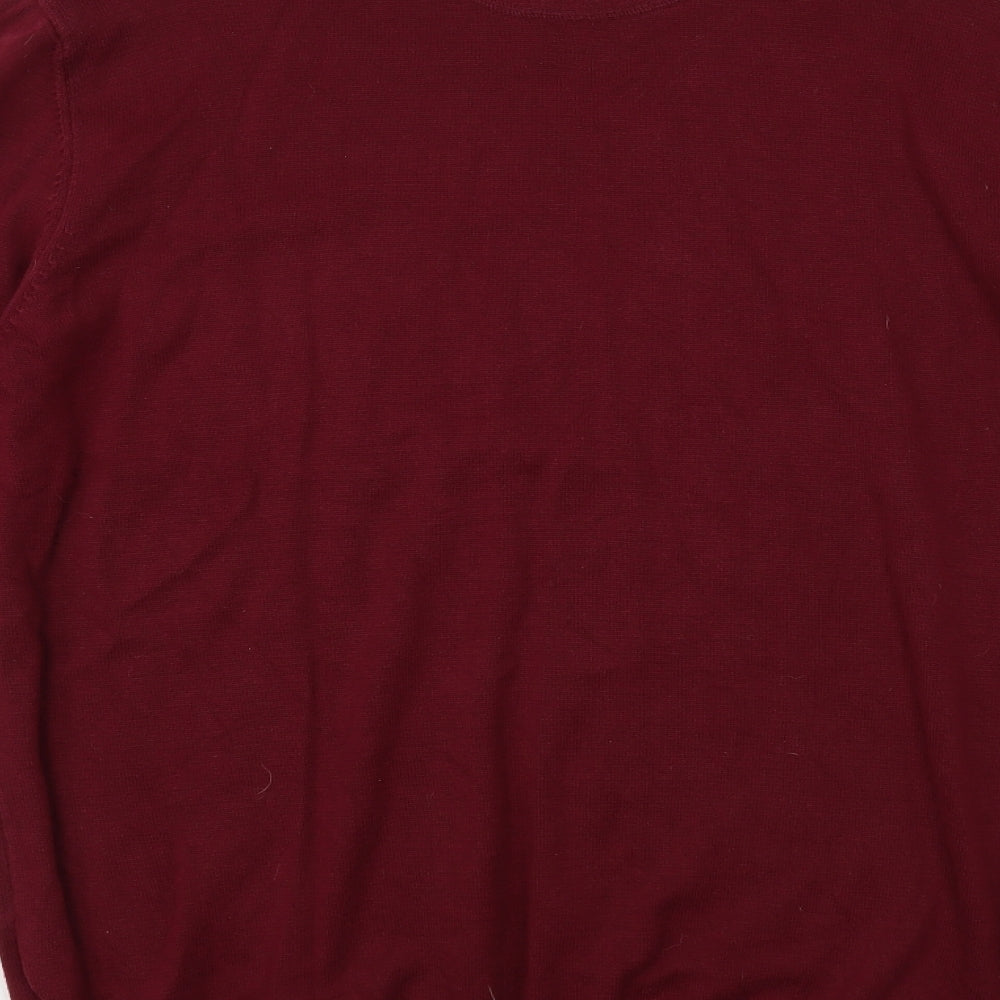 Guide London Mens Red Crew Neck Cotton Pullover Jumper Size 2XL