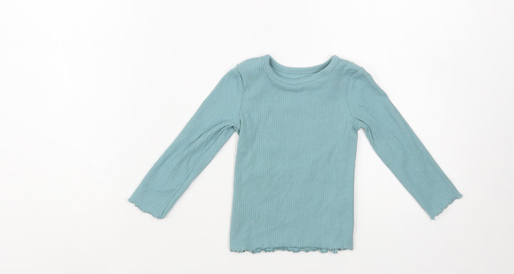 Dunnes Stores Baby Green Cotton Basic T-Shirt Size 12 Months Crew Neck Pullover