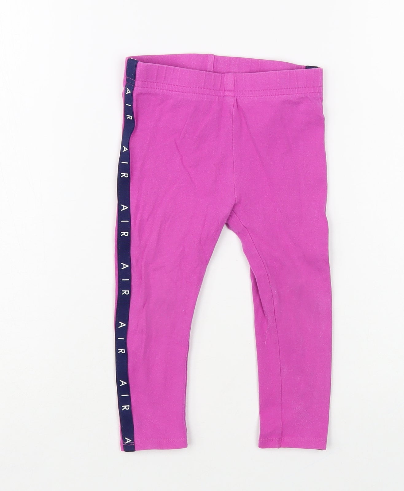 Nike Girls Purple Cotton Jogger Trousers Size 2 Years Regular