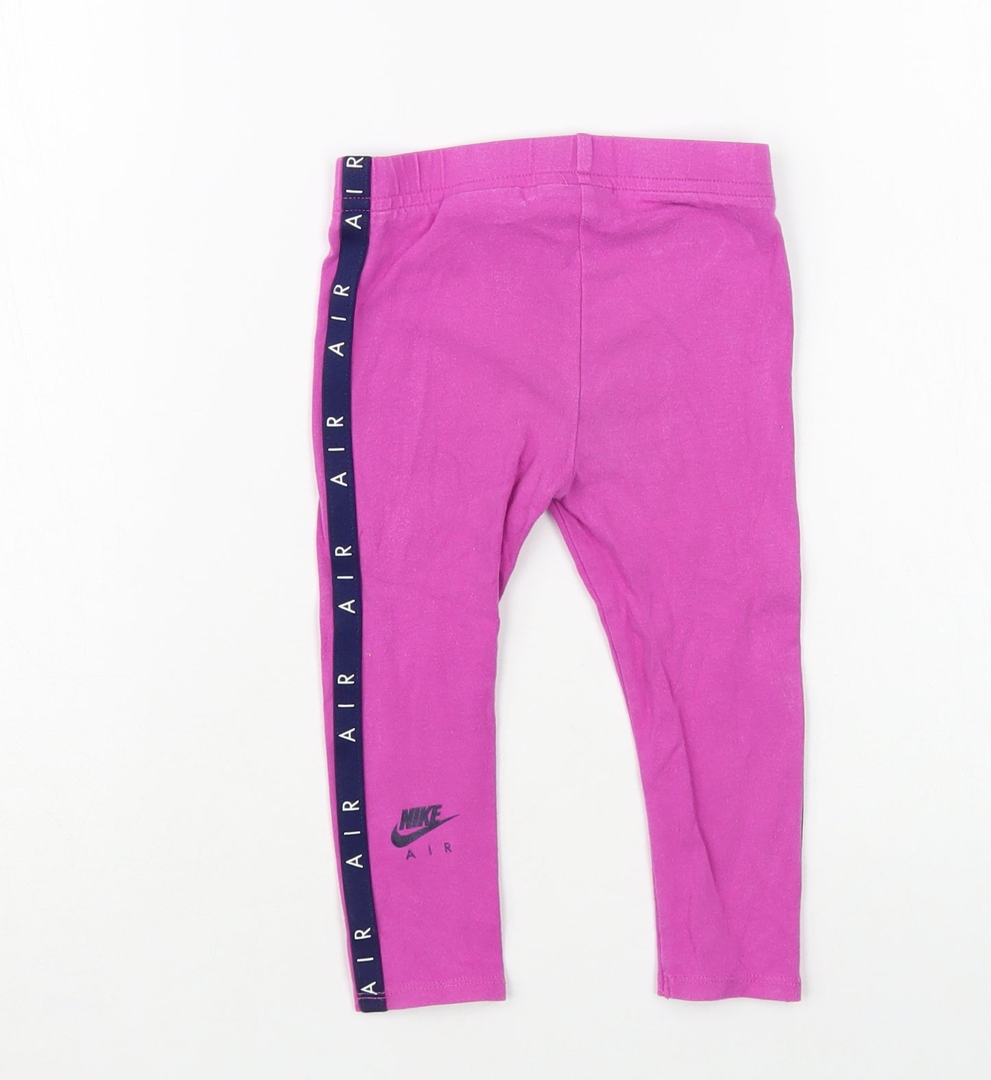 Nike Girls Purple Cotton Jogger Trousers Size 2 Years Regular