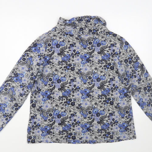 AproductZ Womens Grey Floral Cotton Pullover Sweatshirt Size 16 Pullover