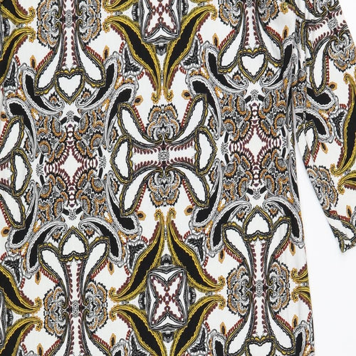 George Womens White Paisley Viscose Pencil Dress Size 12 Boat Neck Pullover