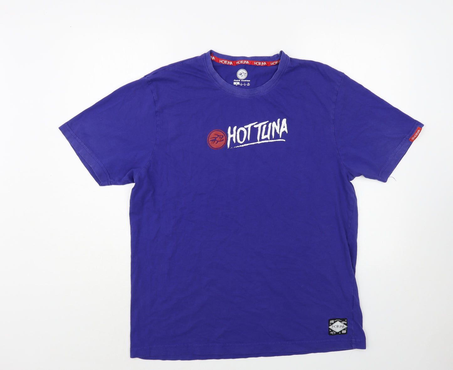 Hot Tuna Mens Blue Cotton T-Shirt Size L Crew Neck