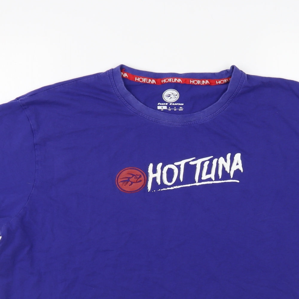 Hot Tuna Mens Blue Cotton T-Shirt Size L Crew Neck