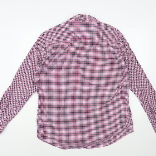 NEXT Mens Red Plaid Cotton Button-Up Size XL Collared Button