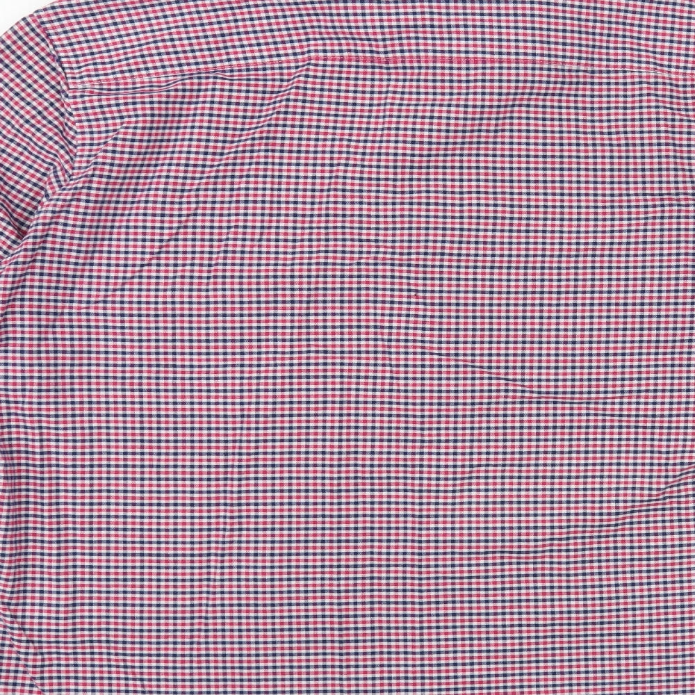 NEXT Mens Red Plaid Cotton Button-Up Size XL Collared Button