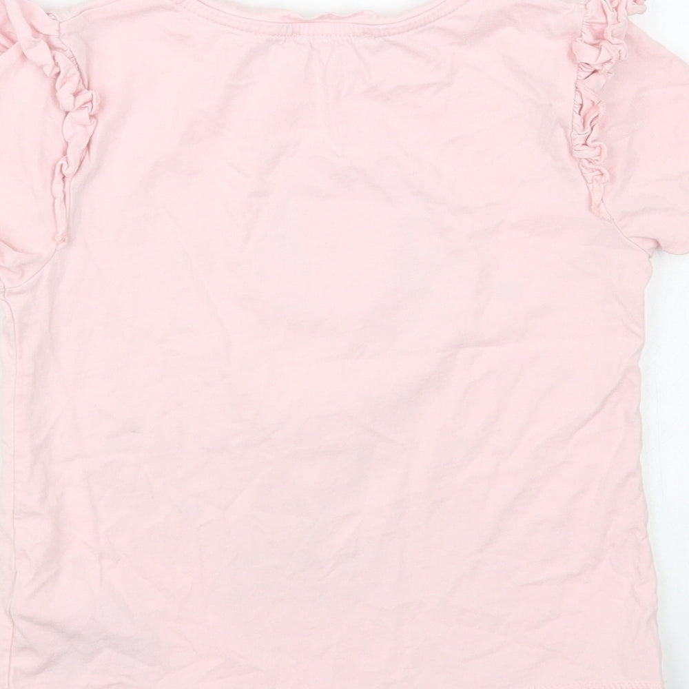 Primark Girls Pink Cotton Pullover T-Shirt Size 7-8 Years Crew Neck Pullover - Unicorn