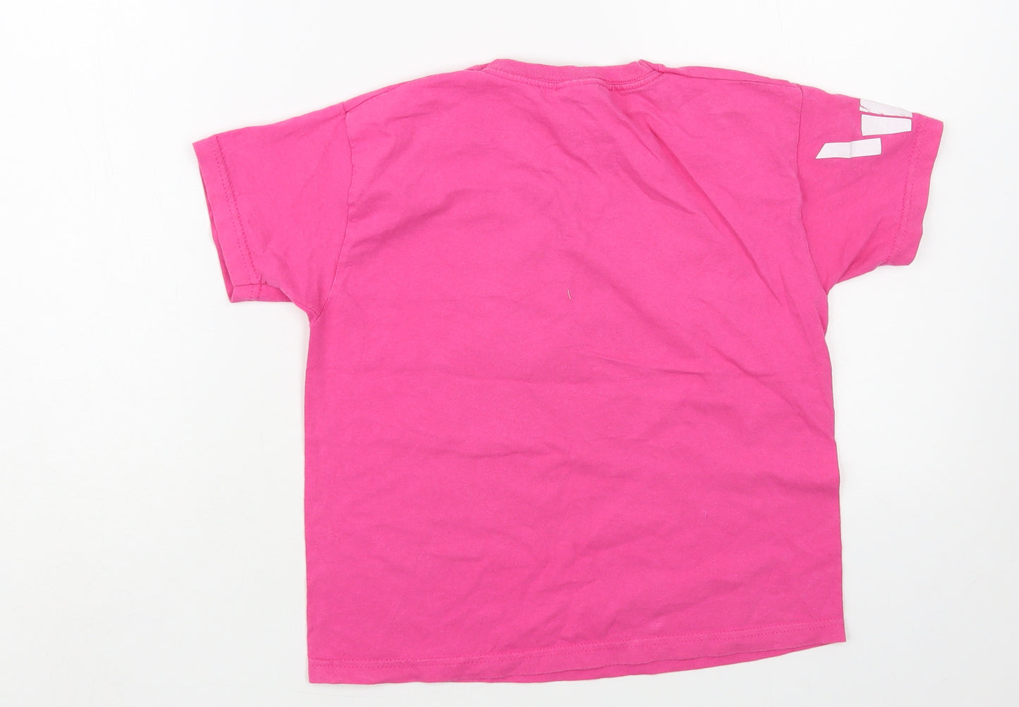 Frui Girls Pink Cotton Pullover T-Shirt Size 5-6 Years Crew Neck Pullover - Share the Love
