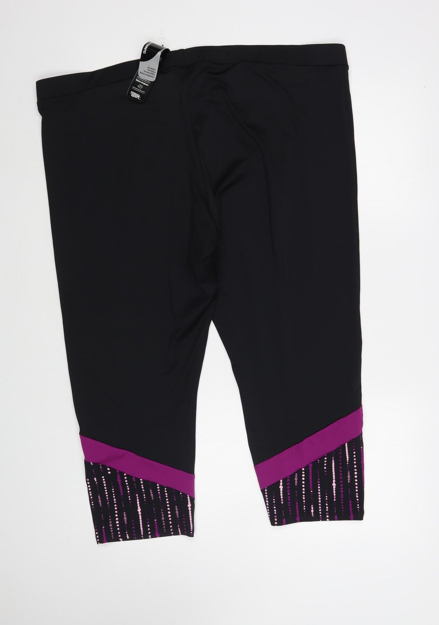 Dunnes Stores Womens Black Geometric Polyester Cropped Leggings Size 2XL L22 in Regular