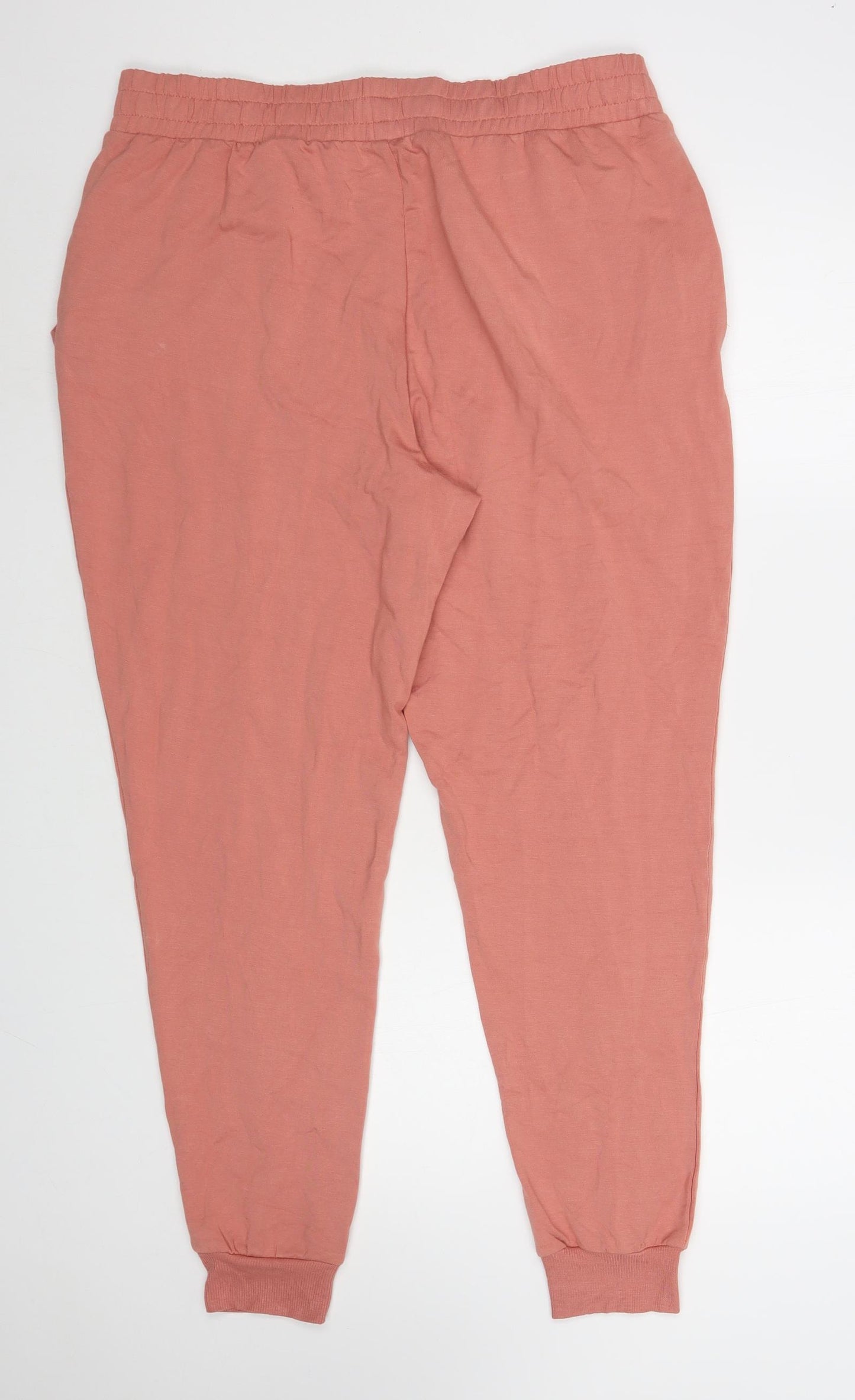 F&F Womens Pink Viscose Jogger Trousers Size 16 L29 in Regular Drawstring