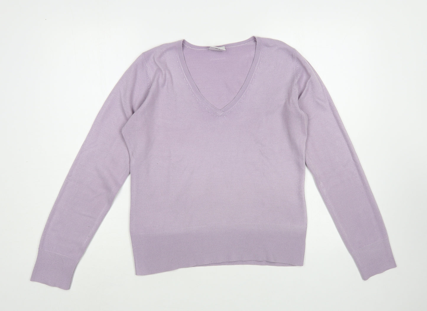 NEXT Womens Purple V-Neck Acrylic Pullover Jumper Size 12