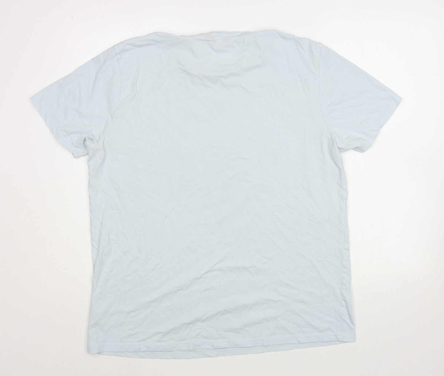 Ben Sherman Mens Blue Cotton T-Shirt Size XL Crew Neck