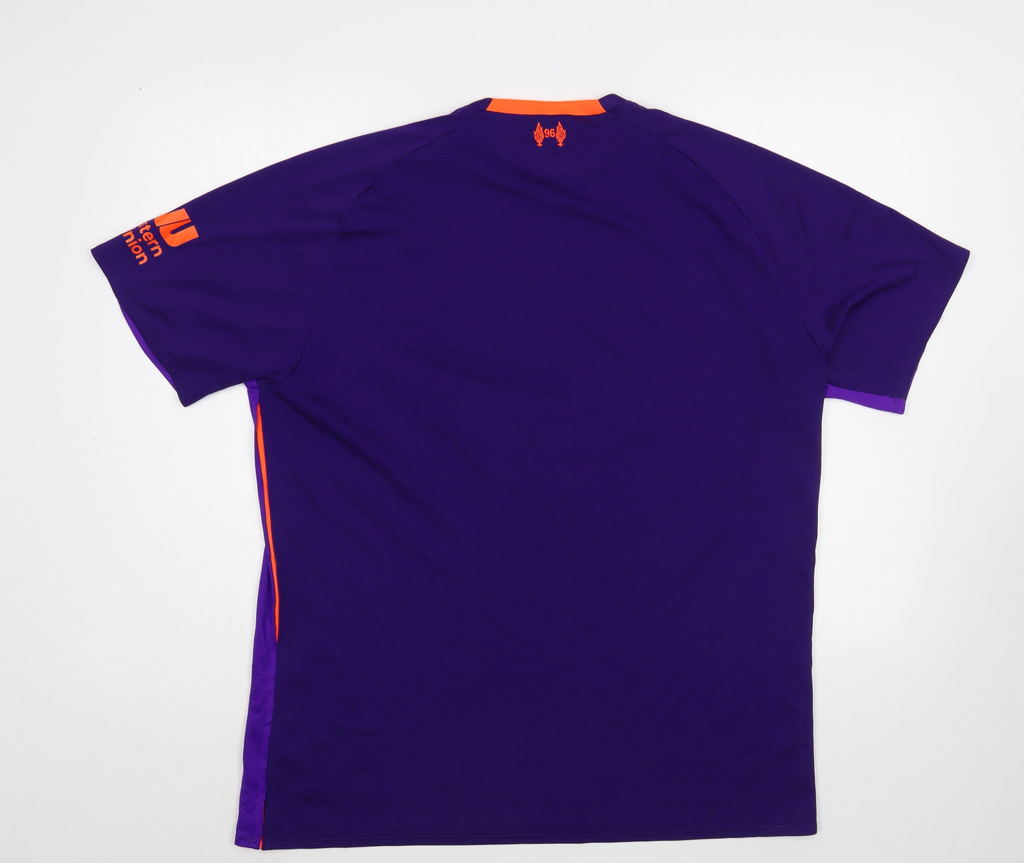 New Balance Mens Purple Geometric Polyester T-Shirt Size XL Crew Neck - Liverpool FC