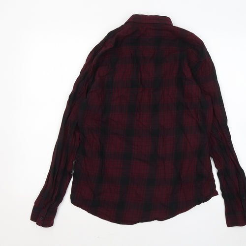 Red Herring Mens Purple Plaid Cotton Button-Up Size M Collared