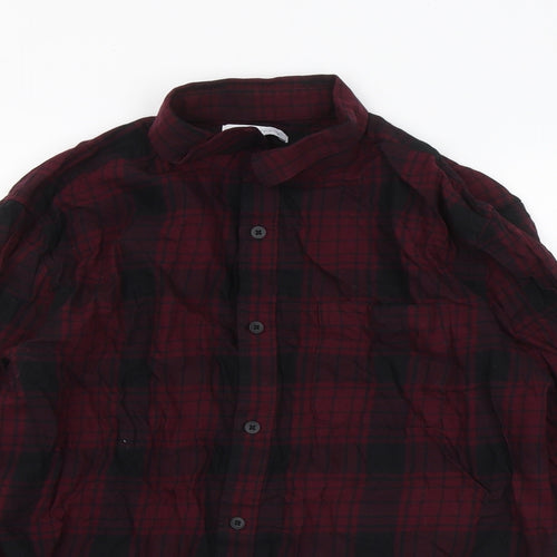 Red Herring Mens Purple Plaid Cotton Button-Up Size M Collared