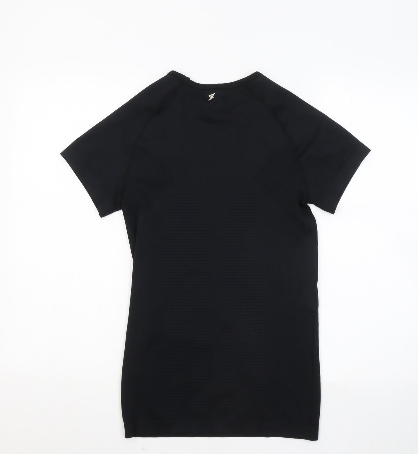 WORKOUT Womens Black Polyester Basic T-Shirt Size 12 Round Neck