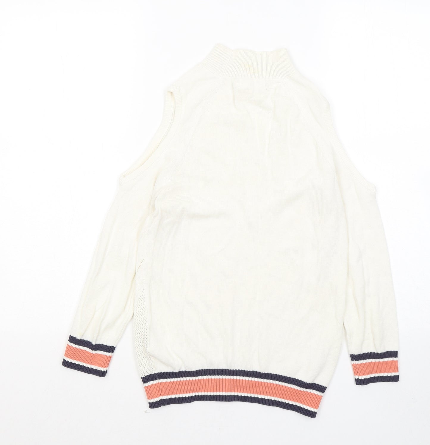 Urban Bliss Womens White Round Neck Cotton Pullover Jumper Size 10