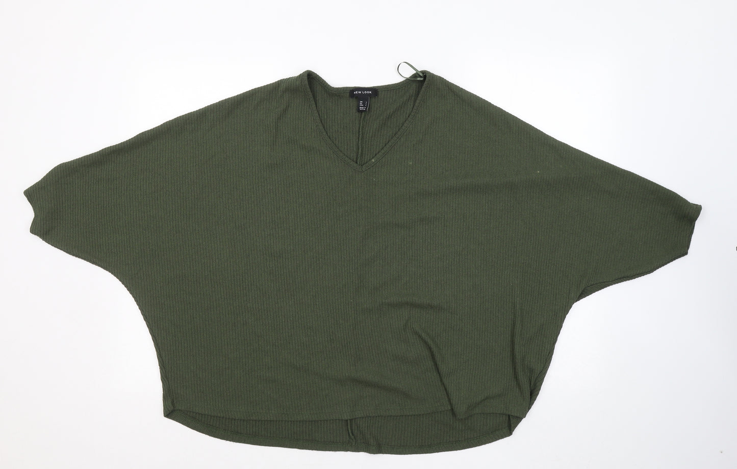 New Look Womens Green Round Neck Acrylic Pullover Jumper Size L