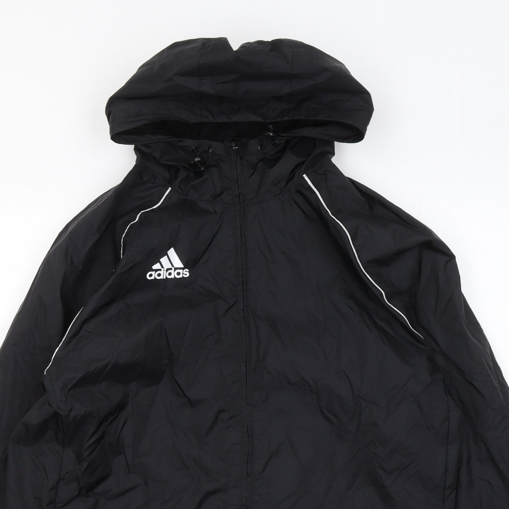 adidas Mens Black Rain Coat Coat Size S