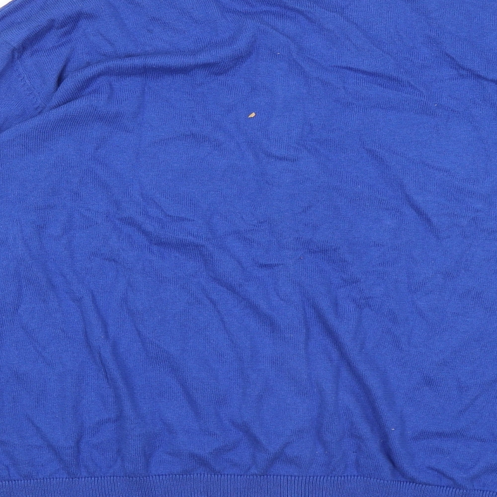 Primark Womens Blue Round Neck Cotton Cardigan Jumper Size 20