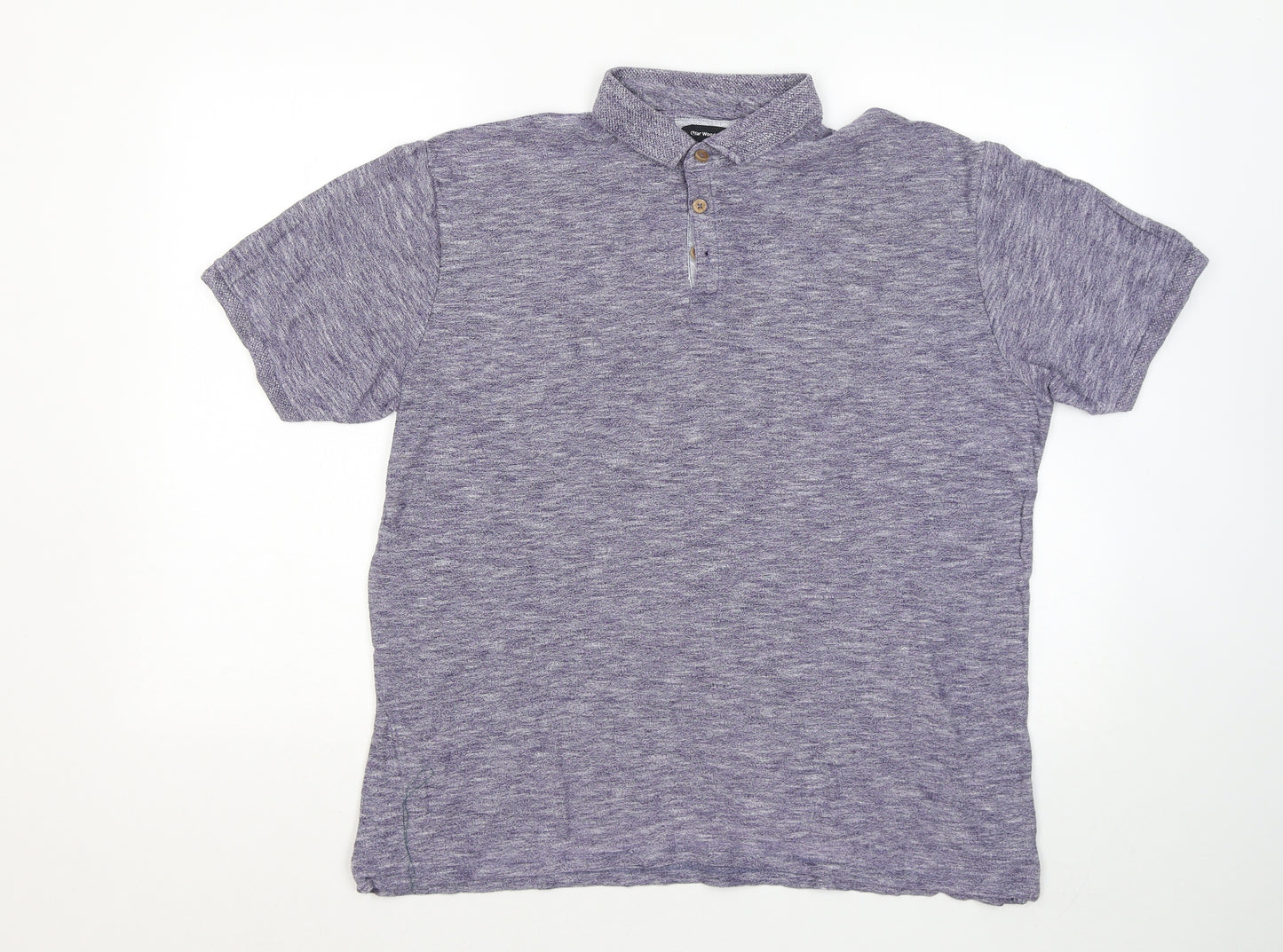 Cedar Wood State Mens Blue Cotton Button-Up Size L Collared