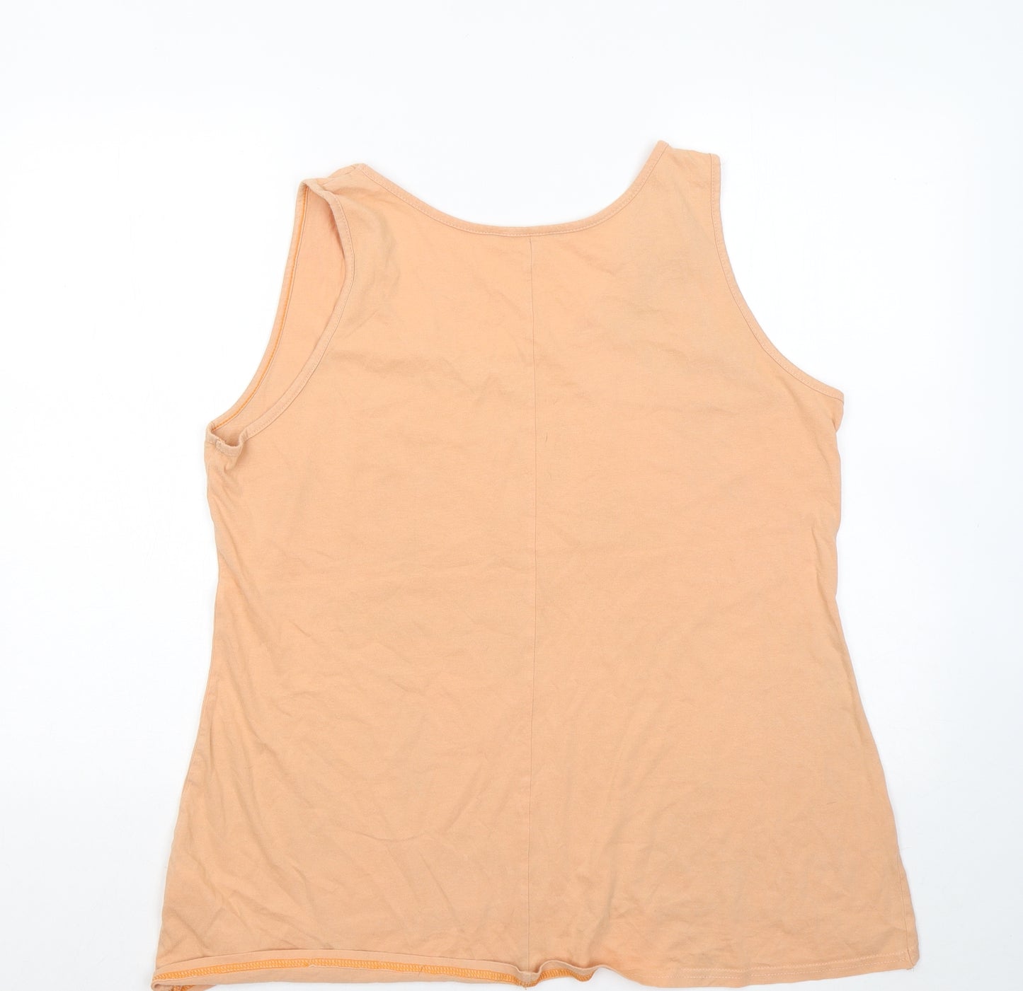 F&F Womens Orange Cotton Basic Tank Size 20 Round Neck - Palm Tree