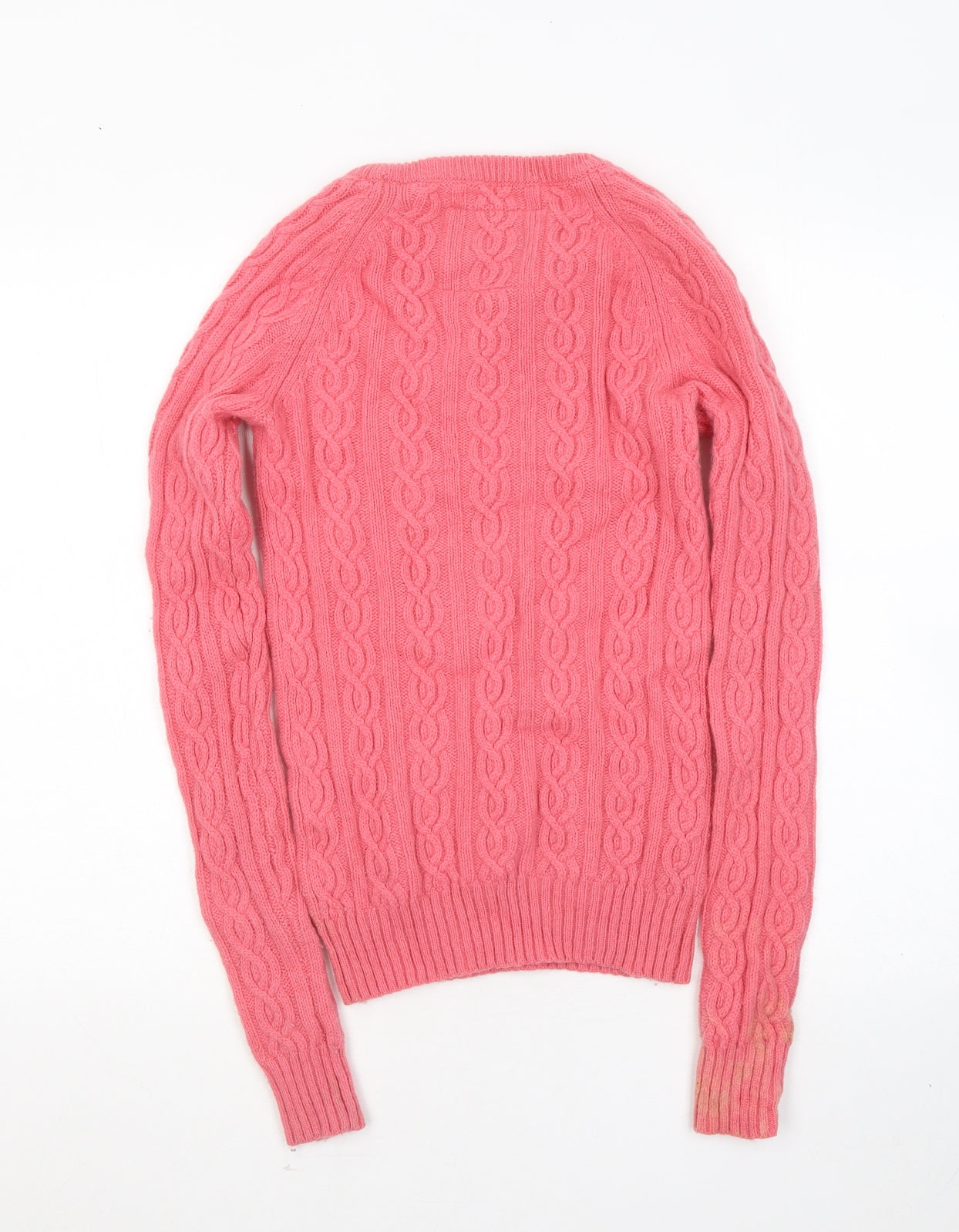 Jack Wills Womens Pink Round Neck Acrylic Pullover Jumper Size 8