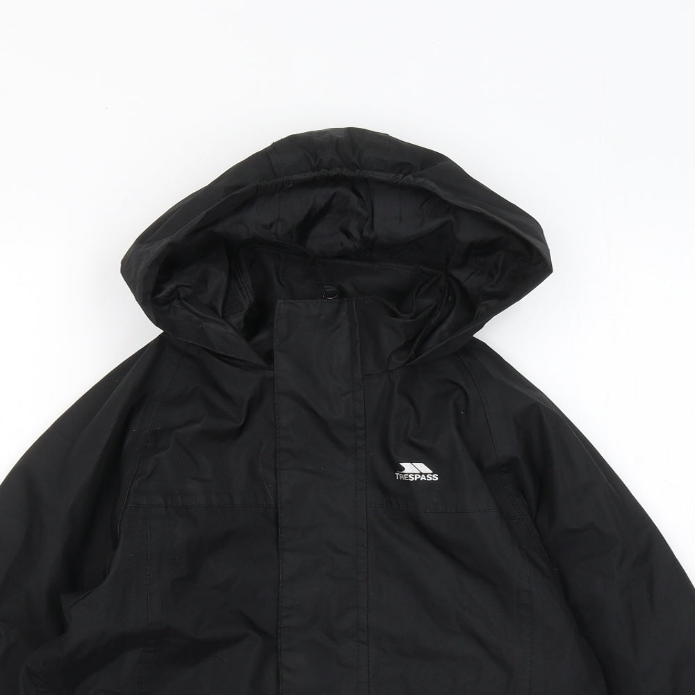 Trespass Boys Black Rain Coat Coat Size 7-8 Years