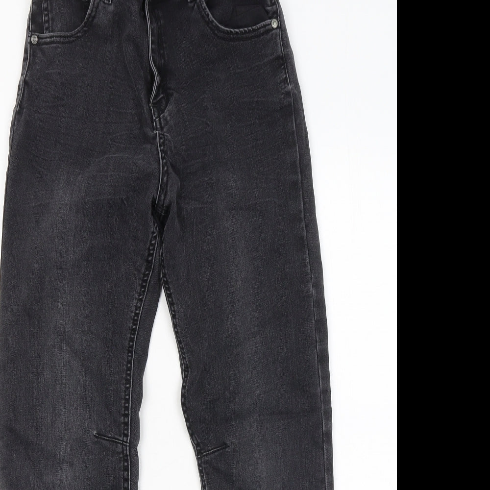 F&F Girls Black Cotton Straight Jeans Size 13 Years Regular