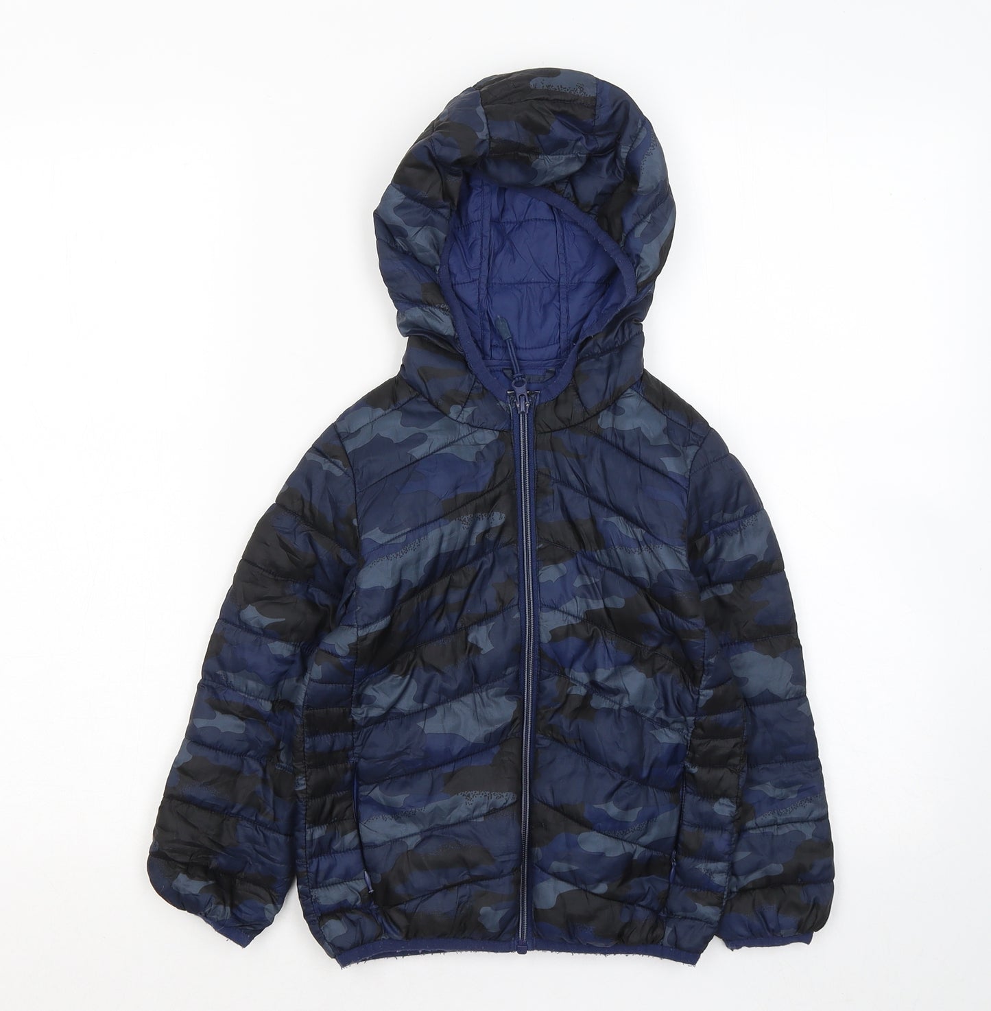 Marks and Spencer Boys Blue Camouflage Puffer Jacket Coat Size 4-5 Years