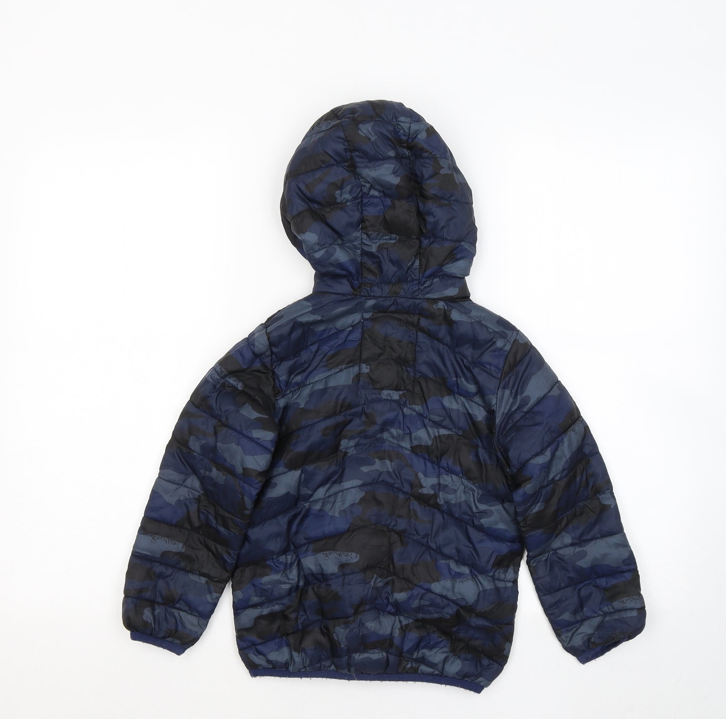 Marks and Spencer Boys Blue Camouflage Puffer Jacket Coat Size 4-5 Years