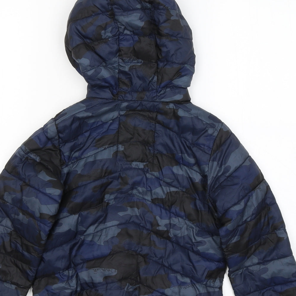 Marks and Spencer Boys Blue Camouflage Puffer Jacket Coat Size 4-5 Years