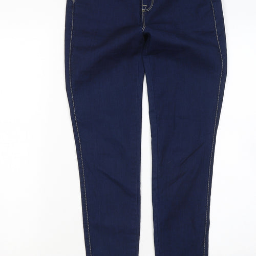 Denim & Co. Womens Blue Cotton Jegging Trousers Size 6 L27 in Regular