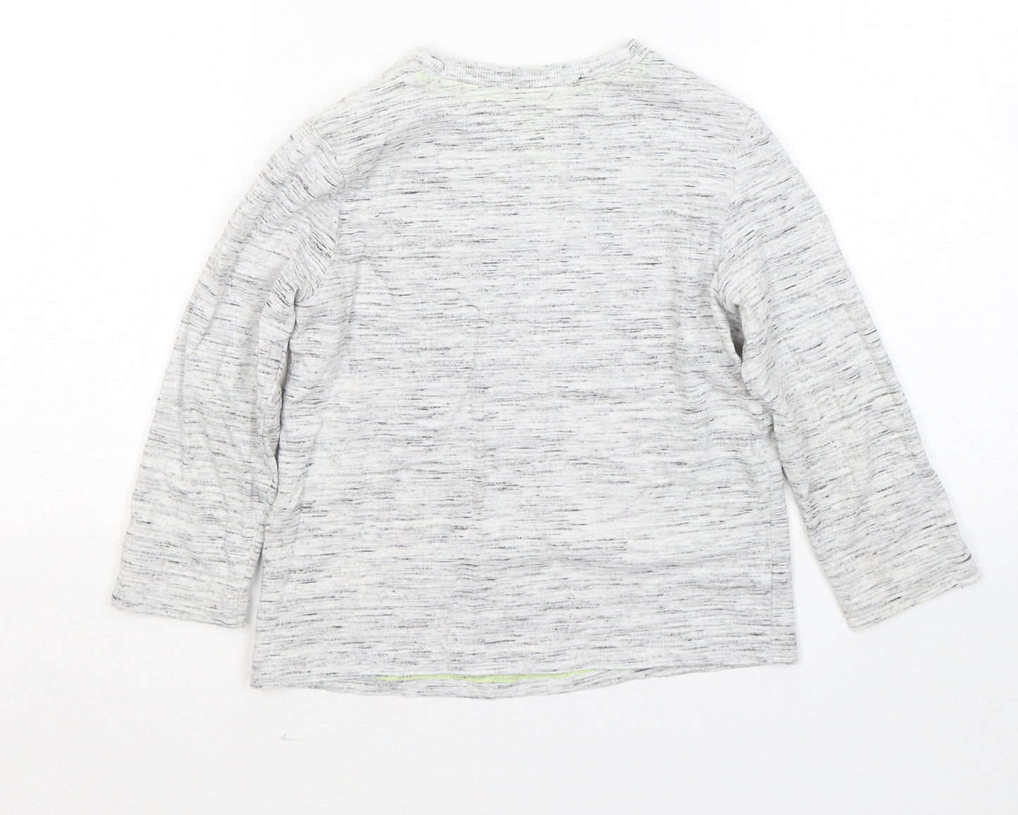 F&F Boys Grey Cotton Basic T-Shirt Size 4-5 Years Round Neck