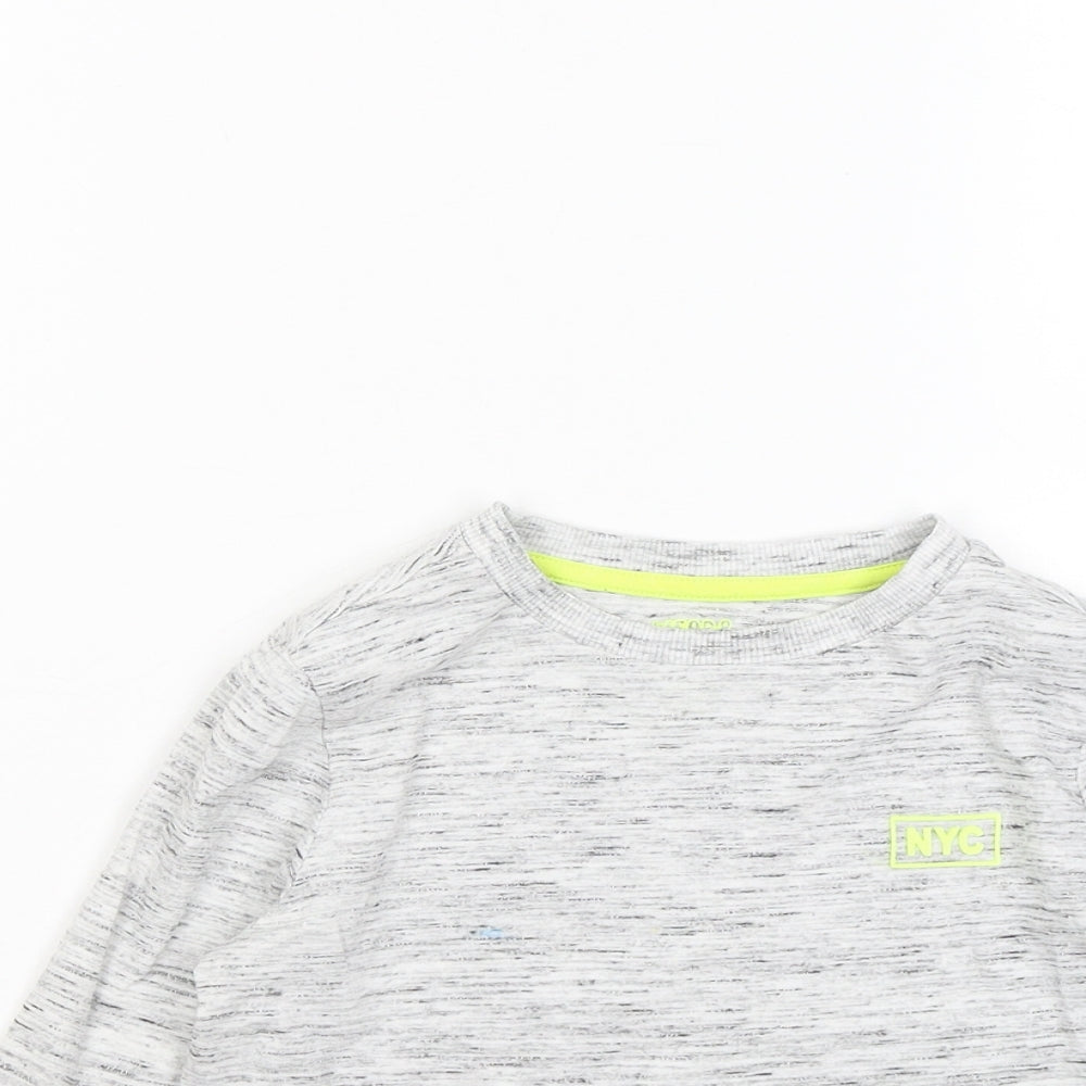 F&F Boys Grey Cotton Basic T-Shirt Size 4-5 Years Round Neck
