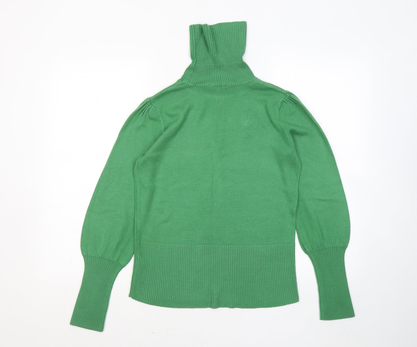 Debenhams Womens Green Roll Neck Acrylic Pullover Jumper Size 12