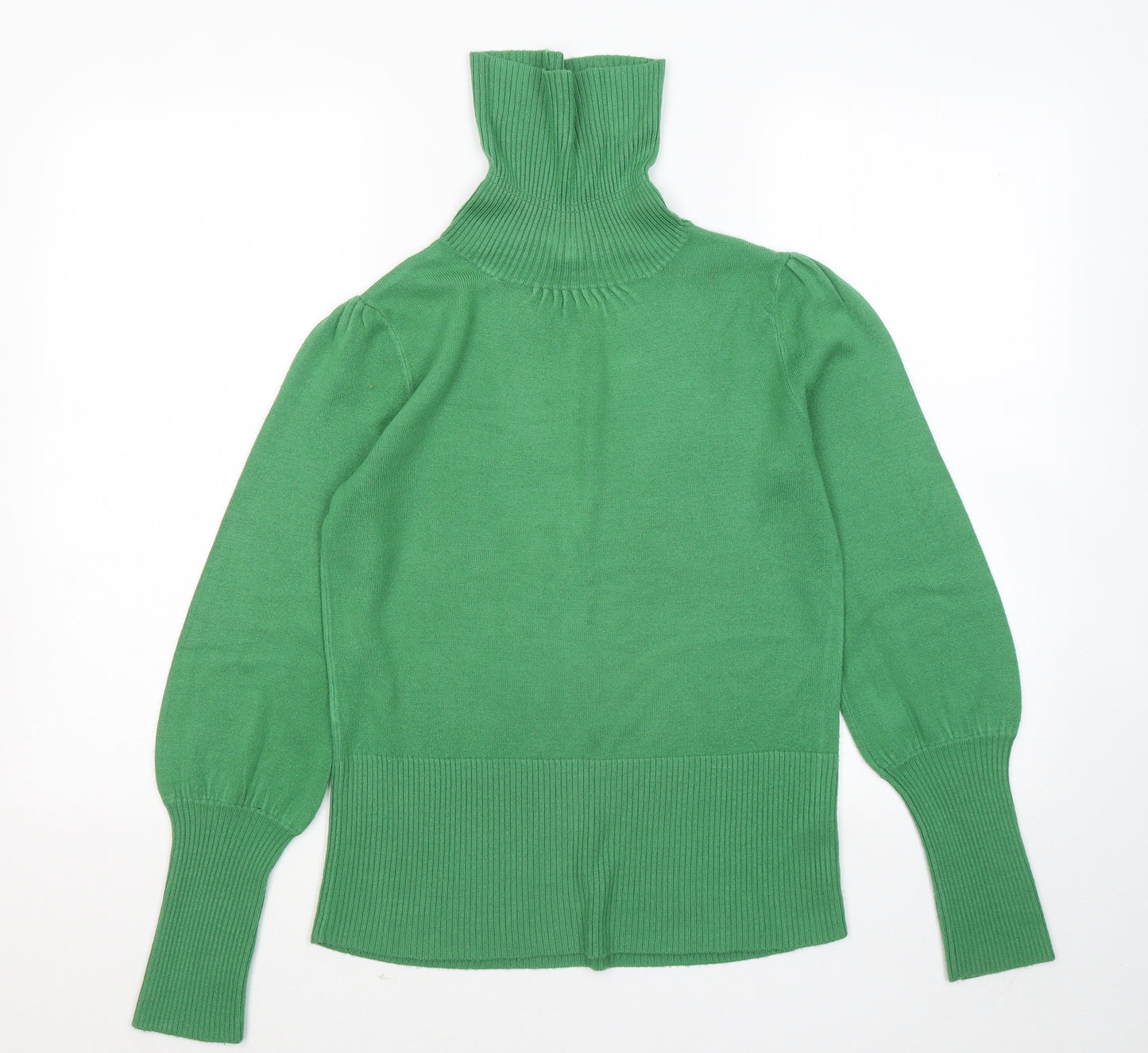 Debenhams Womens Green Roll Neck Acrylic Pullover Jumper Size 12