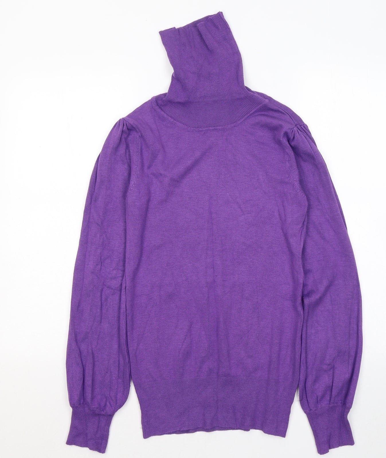 Dunnes Stores Womens Purple Roll Neck Acrylic Pullover Jumper Size 14