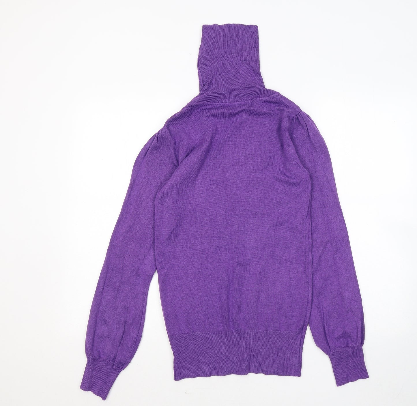 Dunnes Stores Womens Purple Roll Neck Acrylic Pullover Jumper Size 14