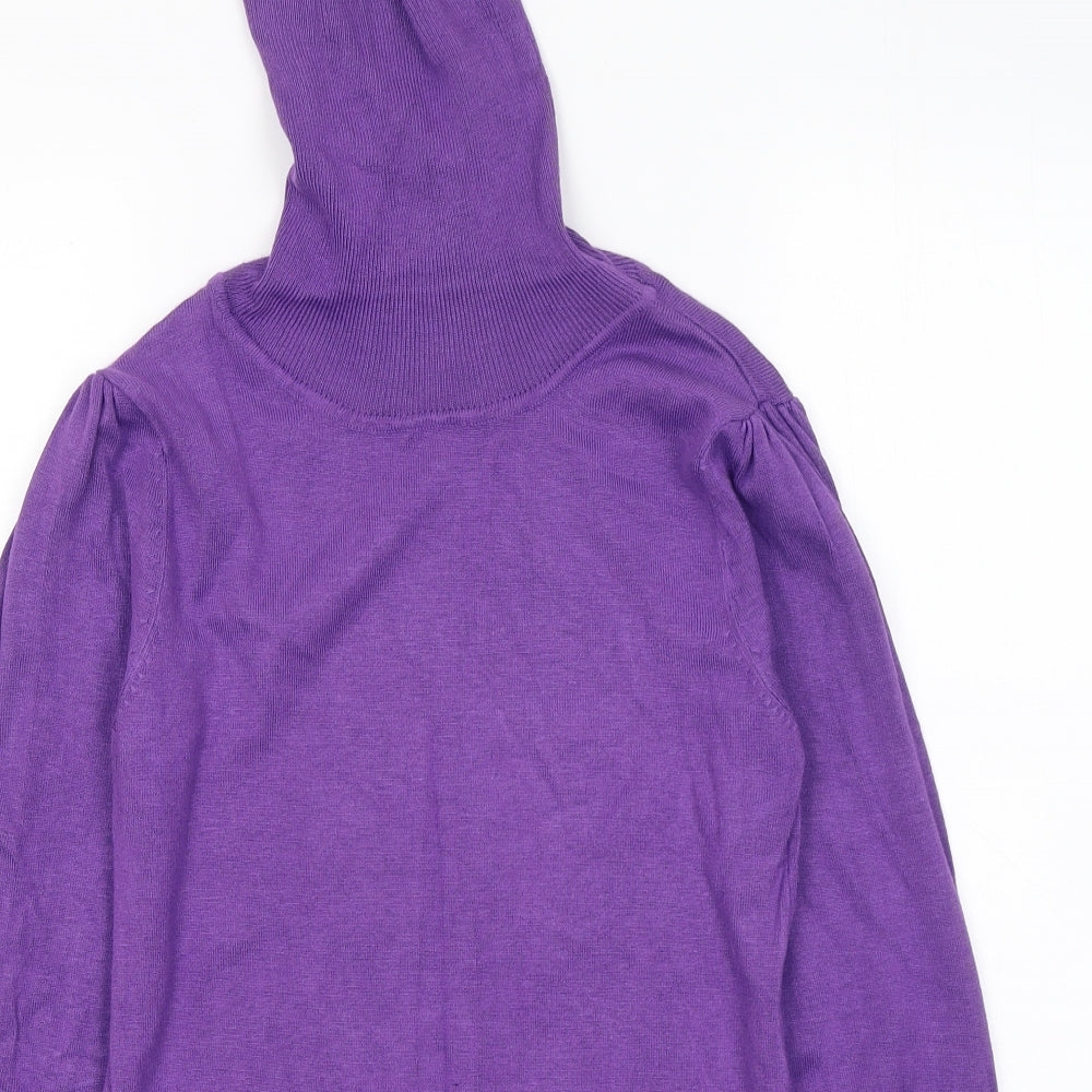 Dunnes Stores Womens Purple Roll Neck Acrylic Pullover Jumper Size 14