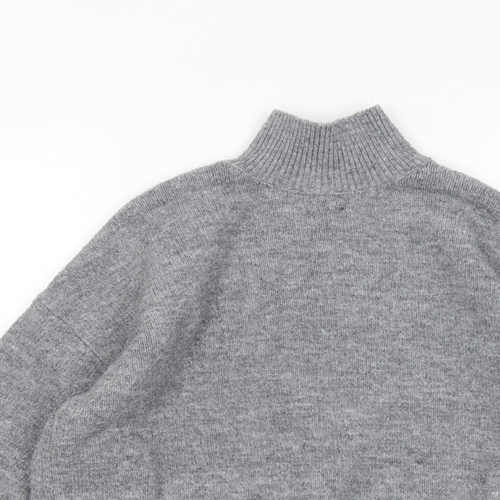 Primark Womens Grey Mock Neck Polyester Pullover Jumper Size 12