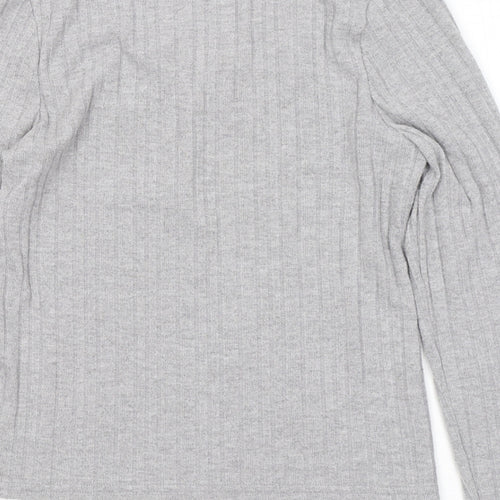 Primark Womens Grey V-Neck Polyester Pullover Jumper Size 10