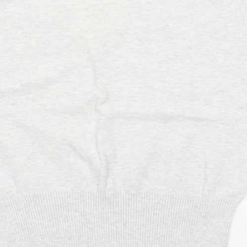 New Look Womens Grey V-Neck Cotton Pullover Jumper Size 12