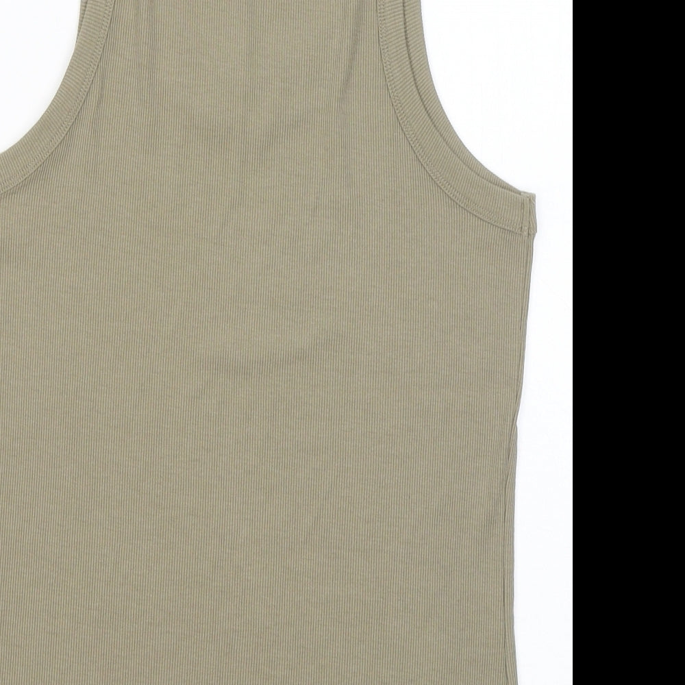 Dunnes Stores Womens Green Round Neck Polyester Vest Jumper Size M
