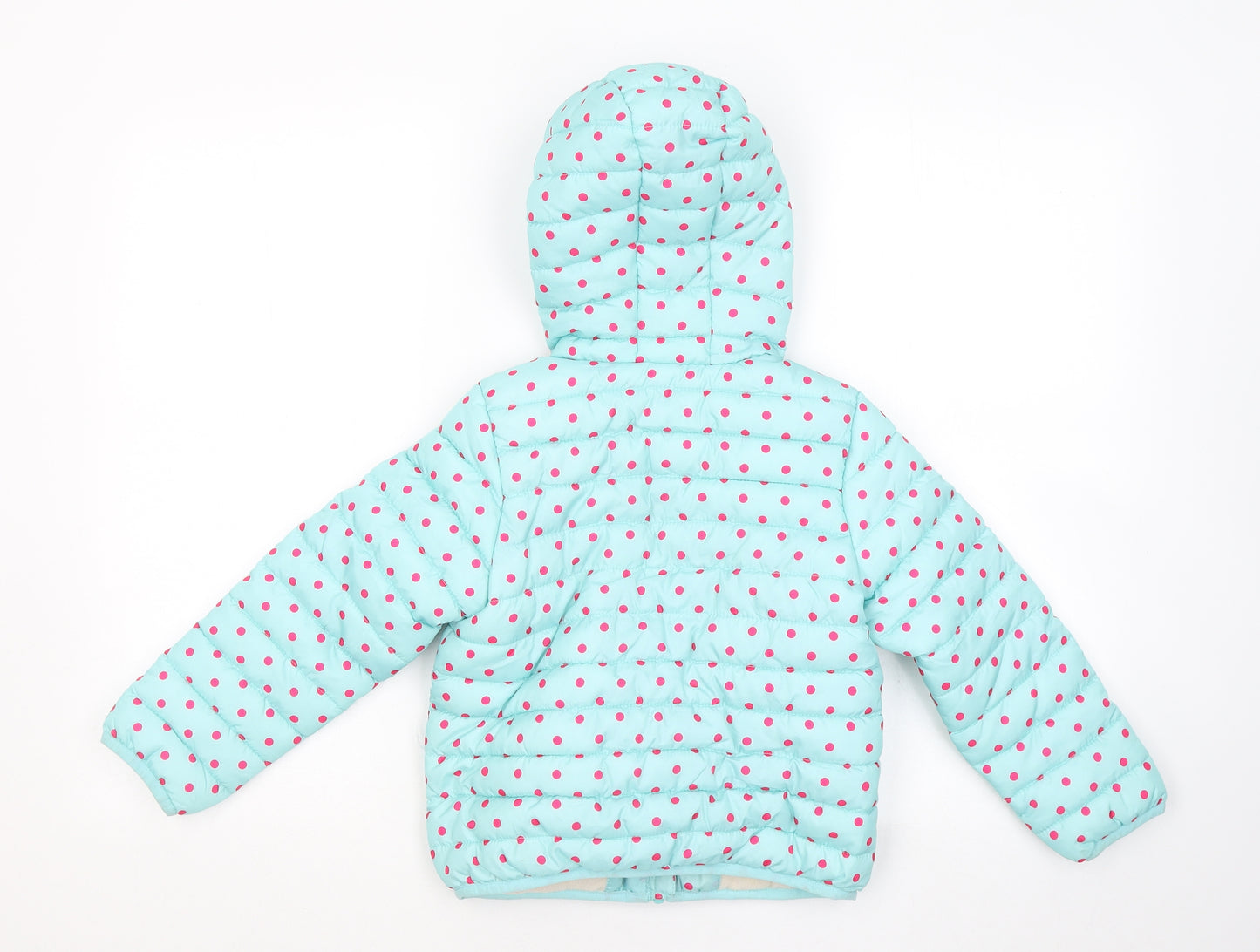 Studio Girls Blue Polka Dot Puffer Jacket Coat Size 5-6 Years