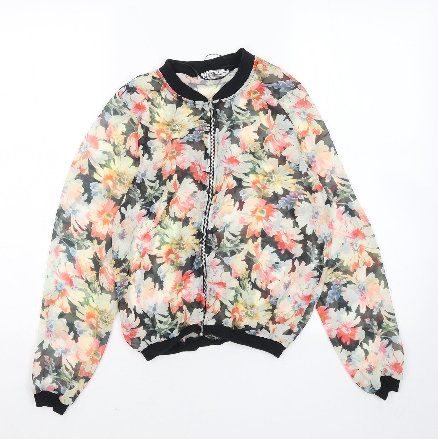 Pull&Bear Womens Multicoloured Floral Jacket Size S - Flower