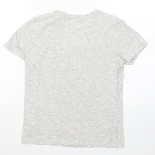 H&M Boys Grey Cotton Basic T-Shirt Size 8-9 Years Round Neck - Shark Alley Swim Team