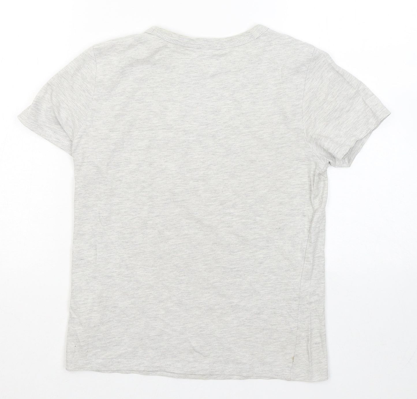 H&M Boys Grey Cotton Basic T-Shirt Size 8-9 Years Round Neck - Shark Alley Swim Team
