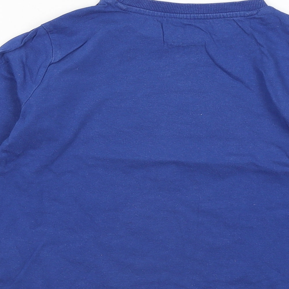 F&F Boys Blue Cotton Basic T-Shirt Size 5-6 Years Round Neck - Bear Map Woods
