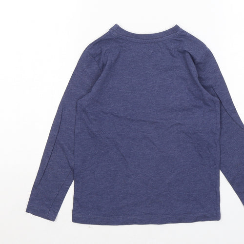 Dunnes Stores Boys Blue Cotton Basic T-Shirt Size 5 Years Round Neck - T Rex Dinasour Graphic